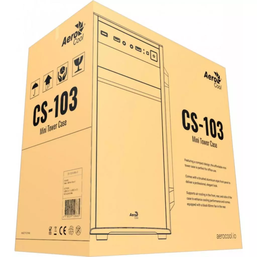 Корпус AeroCool CS-103 Black 350W (CS-103-S-BK-v1 w/350) - 3