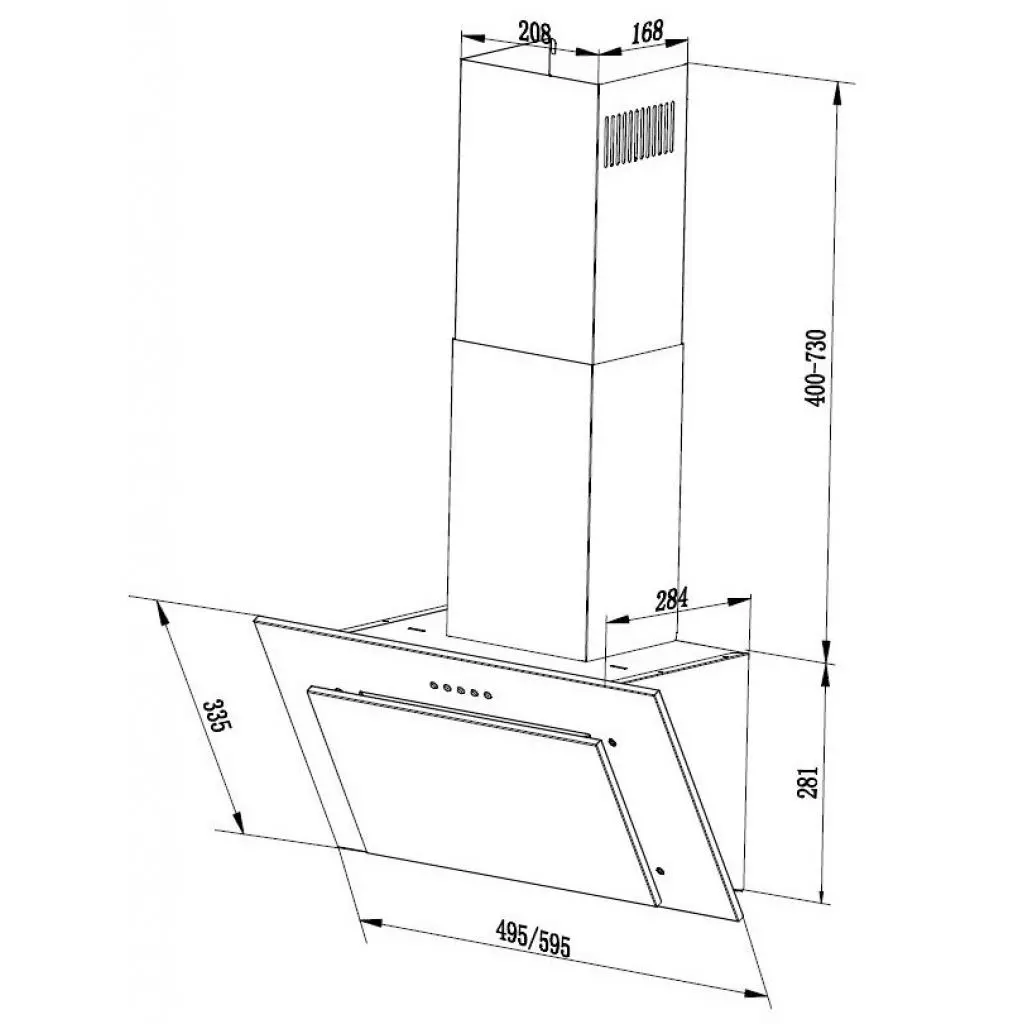 Вытяжка кухонная Pyramida FB 50 M BL (FB50MBL) - 1