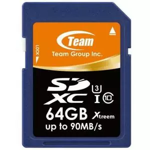 Карта памяти Team 64GB SDXC Class 10 UHS-I/U3 XTreem (TSDXC64GU301)