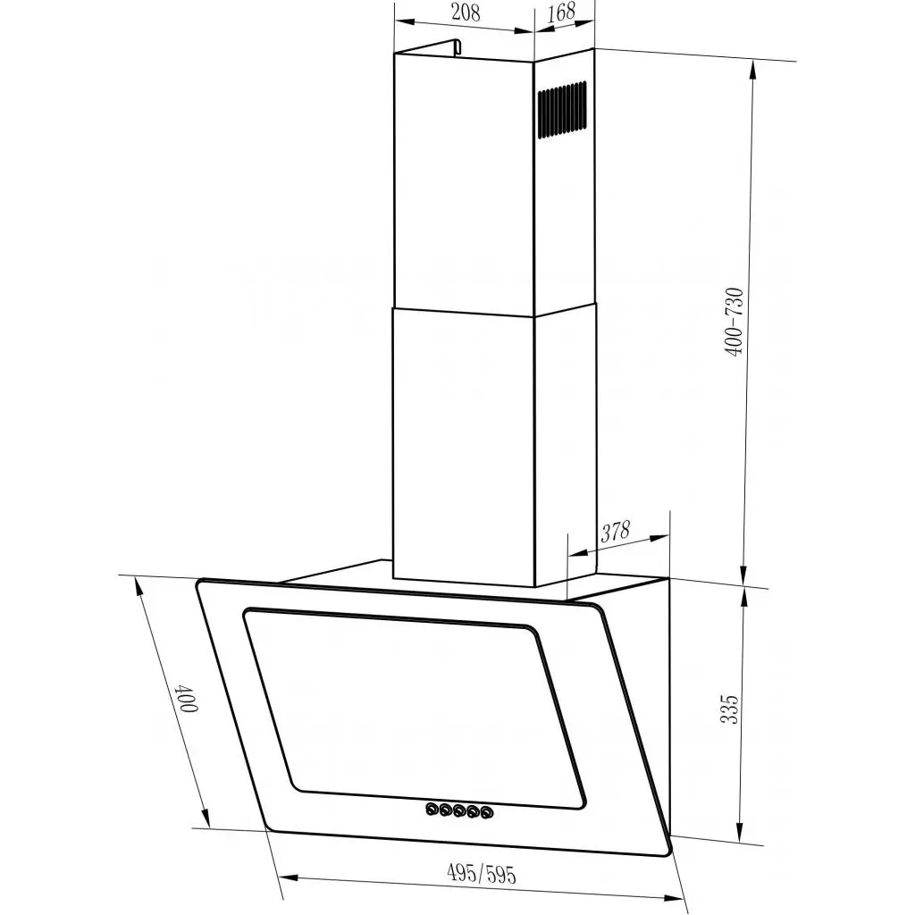 Вытяжка кухонная Interline ROCK BL A/60 PB/GL/2 - 1 Вытяжка кухонная Interline ROCK BL A/60 PB/GL/2 - 1