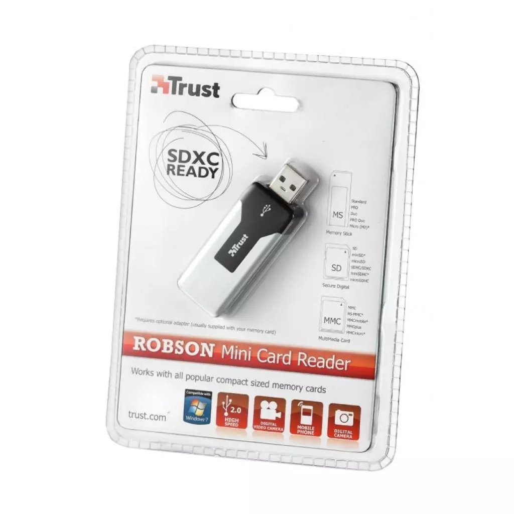 Считыватель флеш-карт Trust MINI CARDREADER (15298_TRUST) - 2 Считыватель флеш-карт Trust MINI CARDREADER (15298_TRUST) - 2