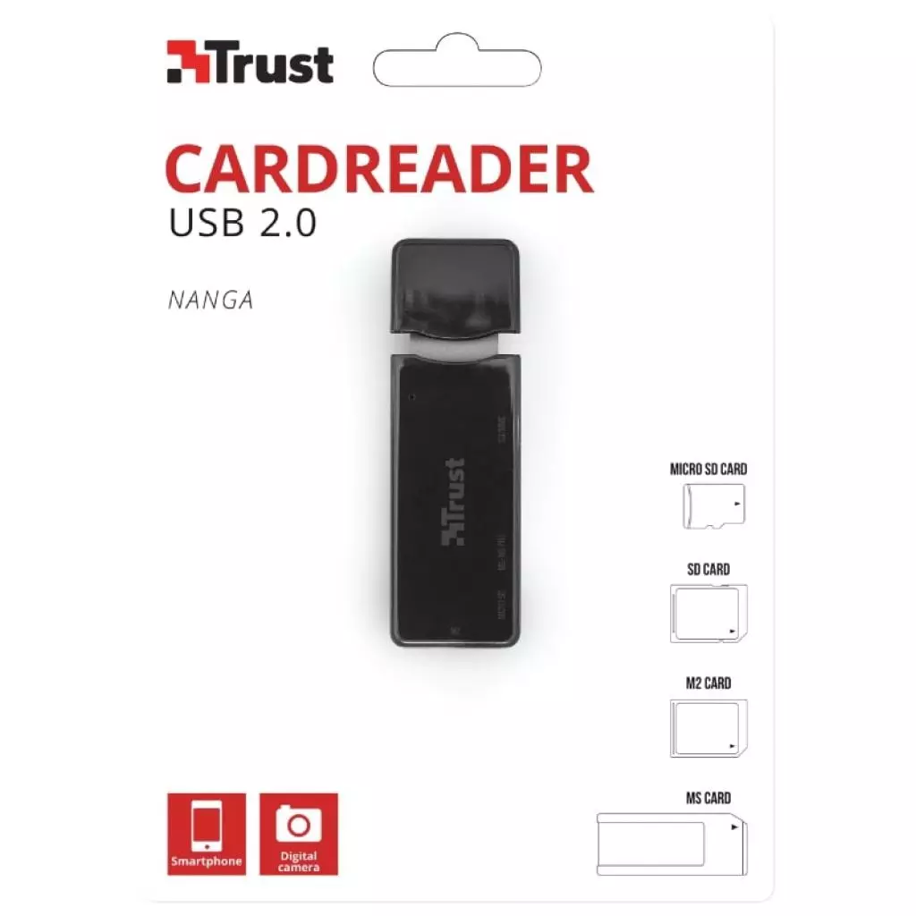 Считыватель флеш-карт Trust Nanga USB 2.0 BLACK (21934) - 2 Считыватель флеш-карт Trust Nanga USB 2.0 BLACK (21934) - 2