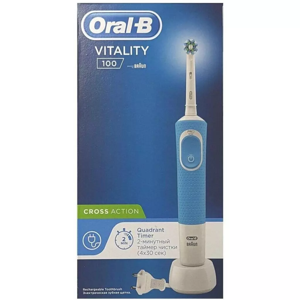Электрическая зубная щетка Braun D100.413.1 (Oral-B Vitality D100.413.1 PRO Cross Act) - 1 Электрическая зубная щетка Braun D100.413.1 (Oral-B Vitality D100.413.1 PRO Cross Act) - 1
