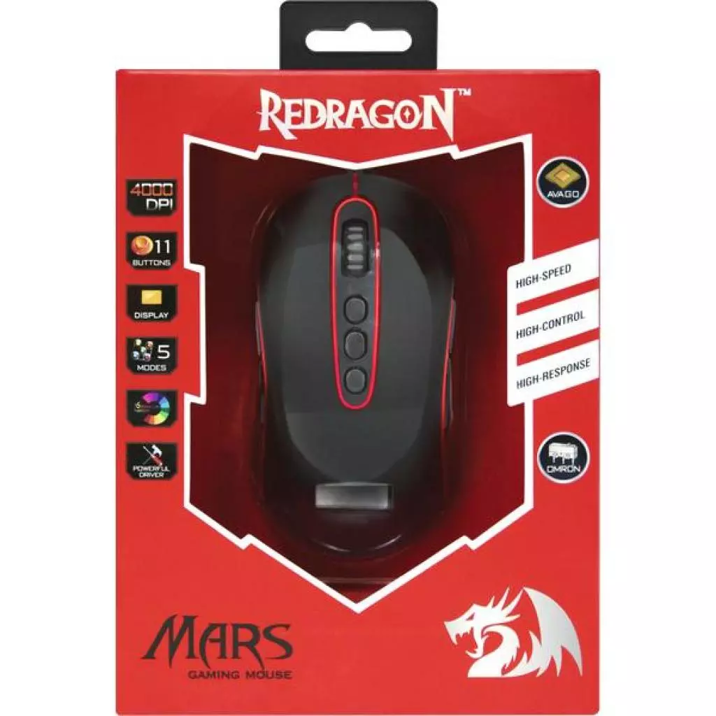 Мышка Redragon Mars TFT USB Black-Red (74846) - 3