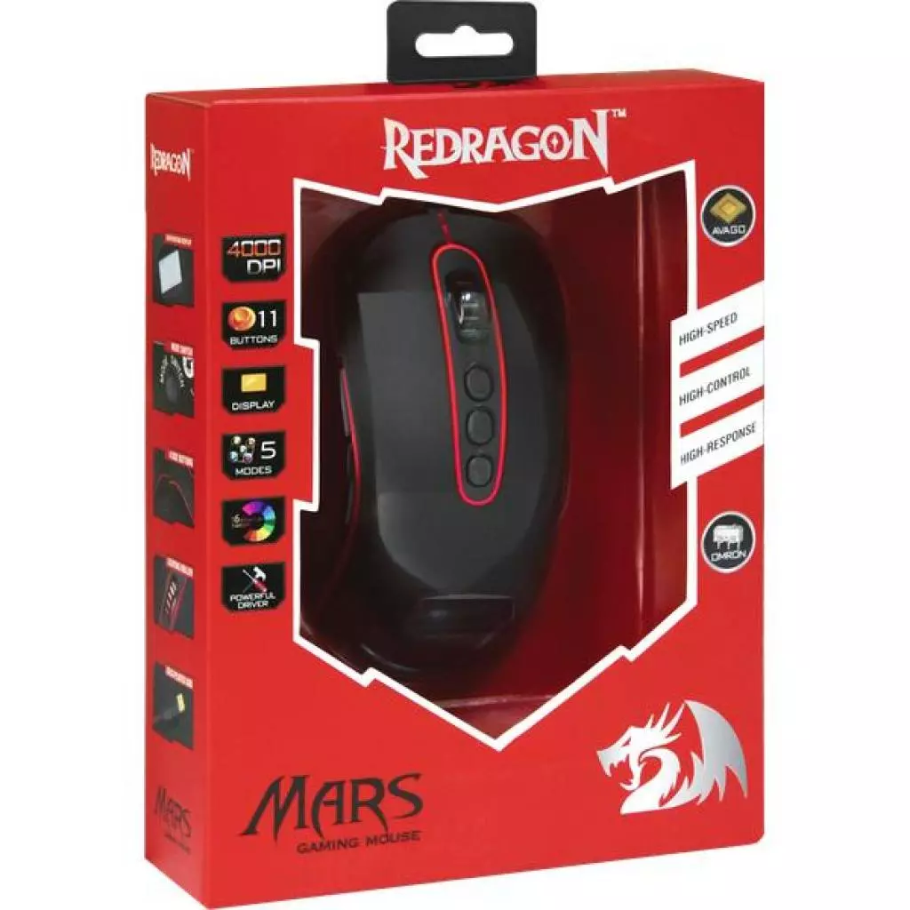 Мышка Redragon Mars TFT USB Black-Red (74846) - 11