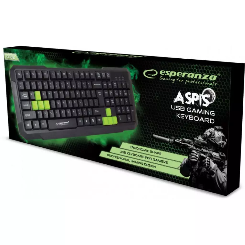 Клавиатура Esperanza EGK102 Green USB (EGK102GUA) - 1