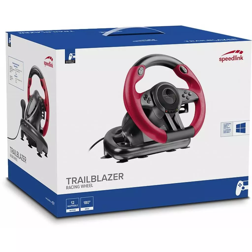 Руль Speedlink Trailblazer Racing Wheel PC/Xbox One/PS3/PS4 Black/Red (SL-450500-BK) - 4 Руль Speedlink Trailblazer Racing Wheel PC/Xbox One/PS3/PS4 Black/Red (SL-450500-BK) - 4