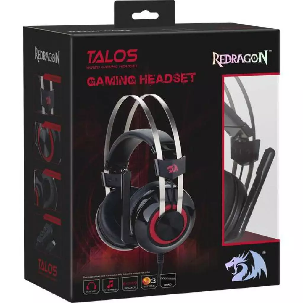 Наушники Redragon Talos Vibration Surround 7.1 Black-Red (74920) - 8 Наушники Redragon Talos Vibration Surround 7.1 Black-Red (74920) - 8