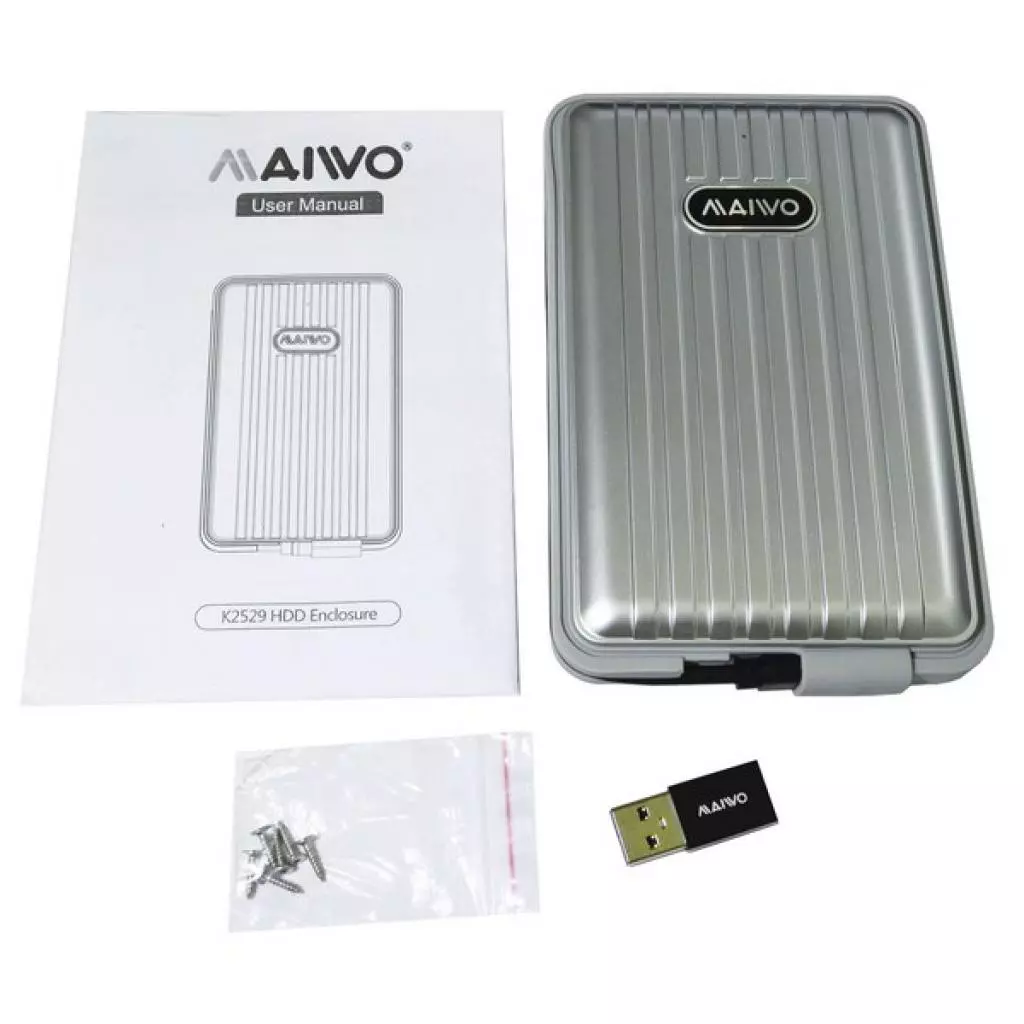 Карман внешний Maiwo для HDD/SSD 2.5" SATA через USB3.1 Type-C (K2529G1 silver) - 6 Карман внешний Maiwo для HDD/SSD 2.5" SATA через USB3.1 Type-C (K2529G1 silver) - 6