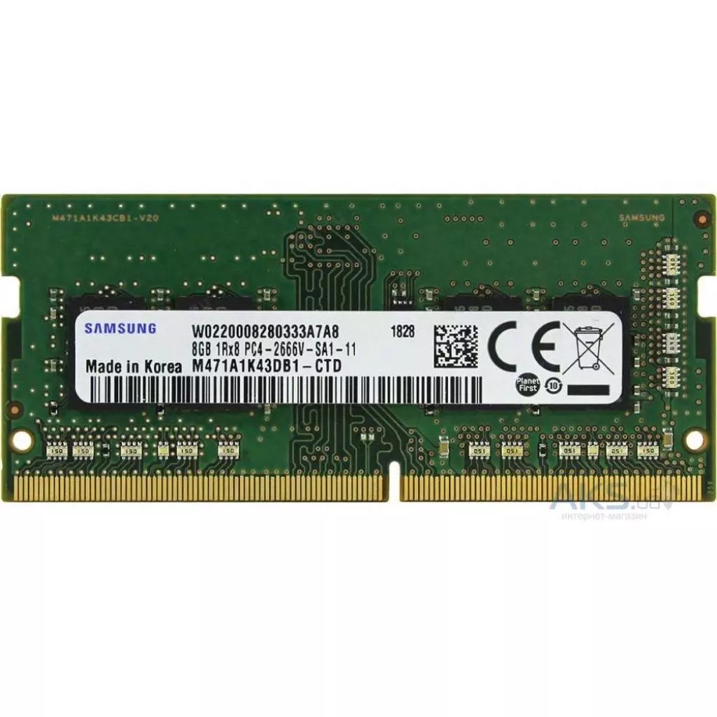Модуль памяти для ноутбука SoDIMM DDR4 8GB 2666 MHz Samsung (M471A1K43CB1-CTD)