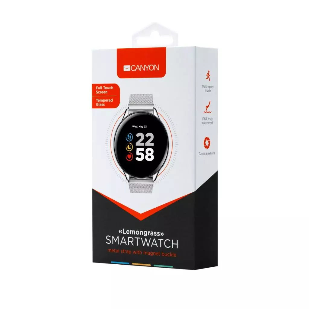Смарт-часы Canyon CNS-SW70SS Silver body with silver metal belt (CNS-SW70SS) - 2 Смарт-часы Canyon CNS-SW70SS Silver body with silver metal belt (CNS-SW70SS) - 2