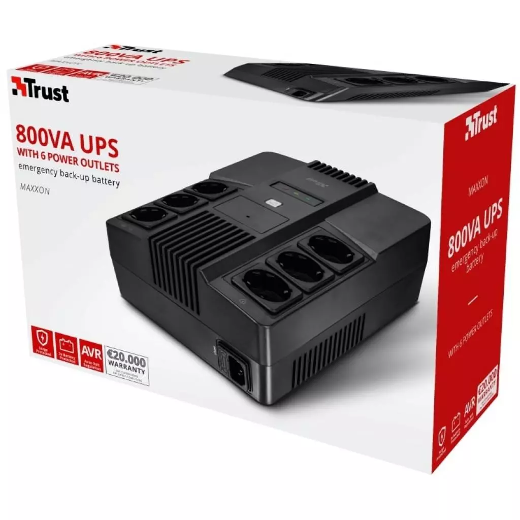 Источник бесперебойного питания Trust Maxxon 800VA UPS (23326_TRUST) - 4 Источник бесперебойного питания Trust Maxxon 800VA UPS (23326_TRUST) - 4