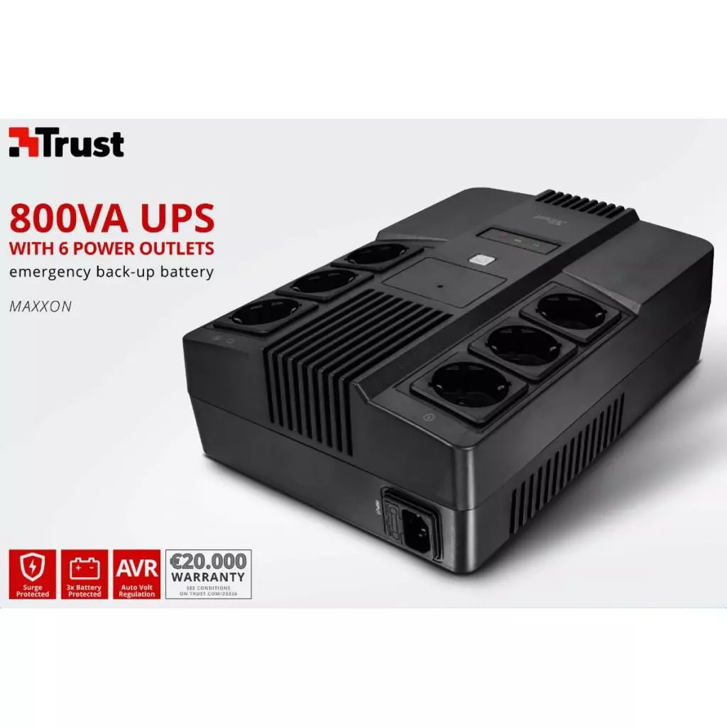Источник бесперебойного питания Trust Maxxon 800VA UPS (23326_TRUST) - 11 Источник бесперебойного питания Trust Maxxon 800VA UPS (23326_TRUST) - 11