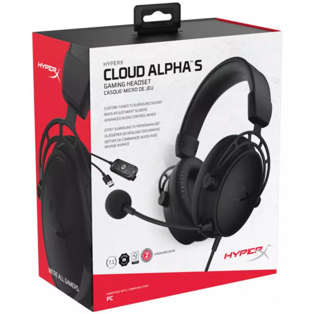 Наушники HyperX Cloud Alpha S Blackout (HX-HSCAS-BK/WW) - 7 Наушники HyperX Cloud Alpha S Blackout (HX-HSCAS-BK/WW) - 7