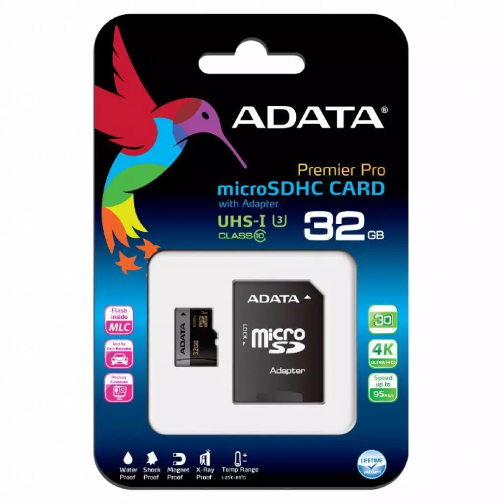 Карта памяти ADATA 32GB microSD class 10 UHS-I U3 (AUSDH32GUI3CL10-RA1) - 2 Карта памяти ADATA 32GB microSD class 10 UHS-I U3 (AUSDH32GUI3CL10-RA1) - 2