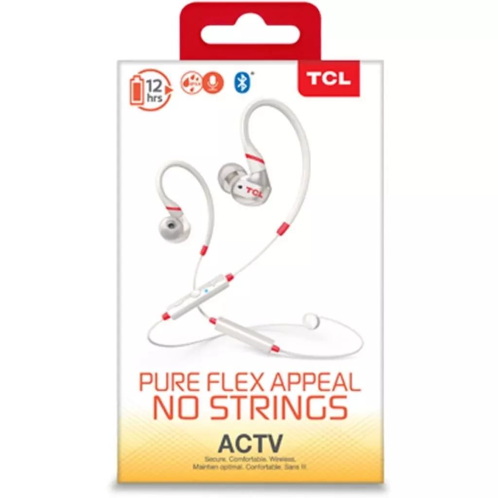 Наушники TCL ACTV100BT Bluetooth Crimson White (ACTV100BTWT-EU) - 4 Наушники TCL ACTV100BT Bluetooth Crimson White (ACTV100BTWT-EU) - 4