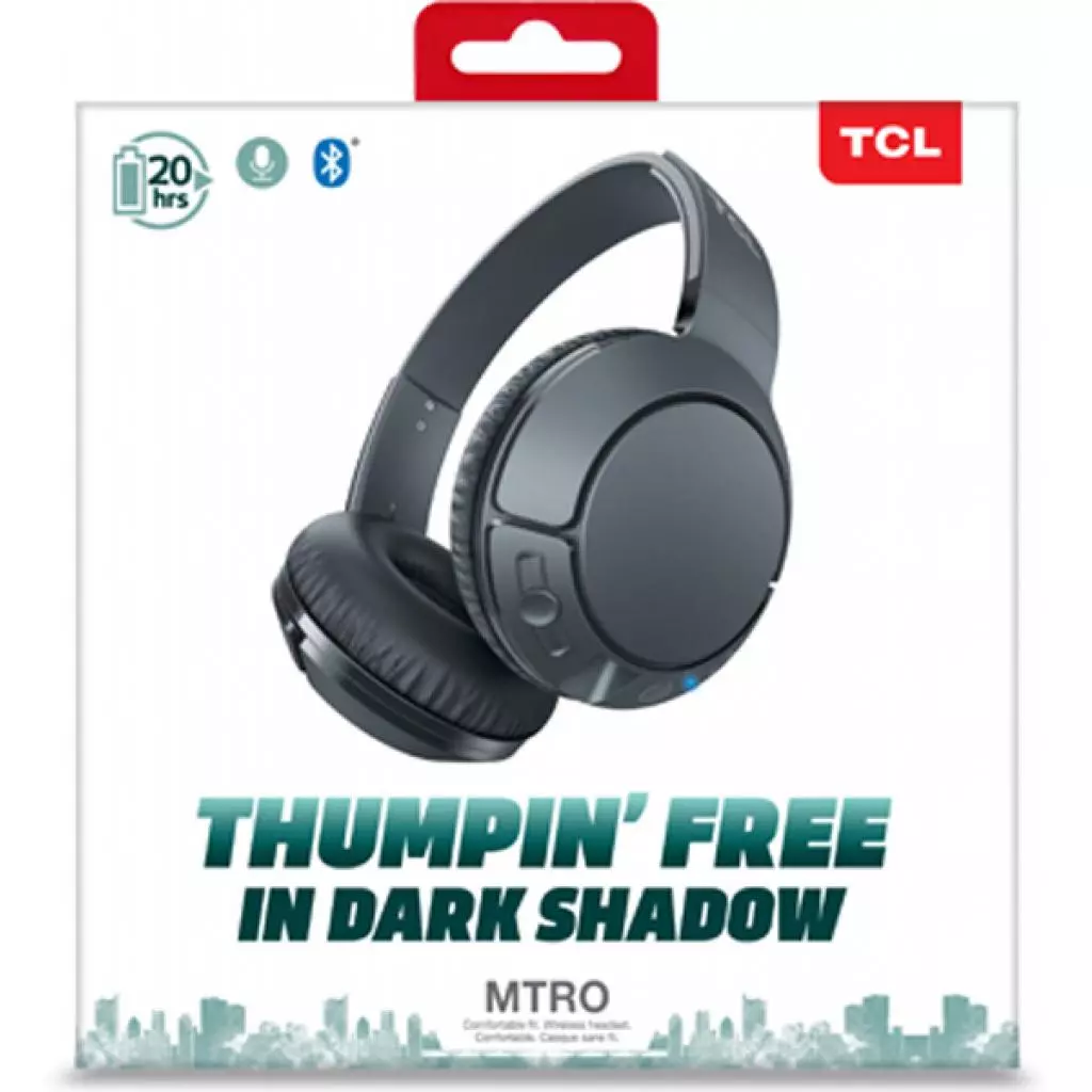 Наушники TCL MTRO200BT Bluetooth Shadow Black (MTRO200BTBK-EU) - 7 Наушники TCL MTRO200BT Bluetooth Shadow Black (MTRO200BTBK-EU) - 7