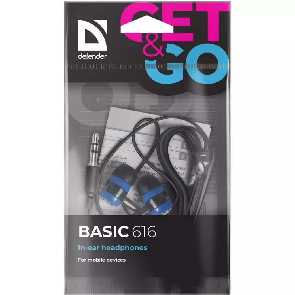 Наушники Defender Basic 616 Black-Blue (63616) - 1 Наушники Defender Basic 616 Black-Blue (63616) - 1