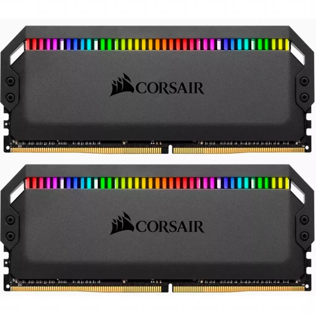Модуль памяти для компьютера DDR4 32GB (2x16GB) 3000 MHz Dominator Platinum RGB Black Corsair (CMT32GX4M2C3000C15)