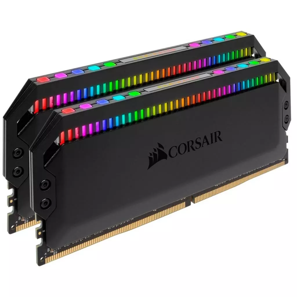 Модуль памяти для компьютера DDR4 16GB (2x8GB) 3600 MHz Dominator Platinum RGB Black Corsair (CMT16GX4M2C3600C18) - 1