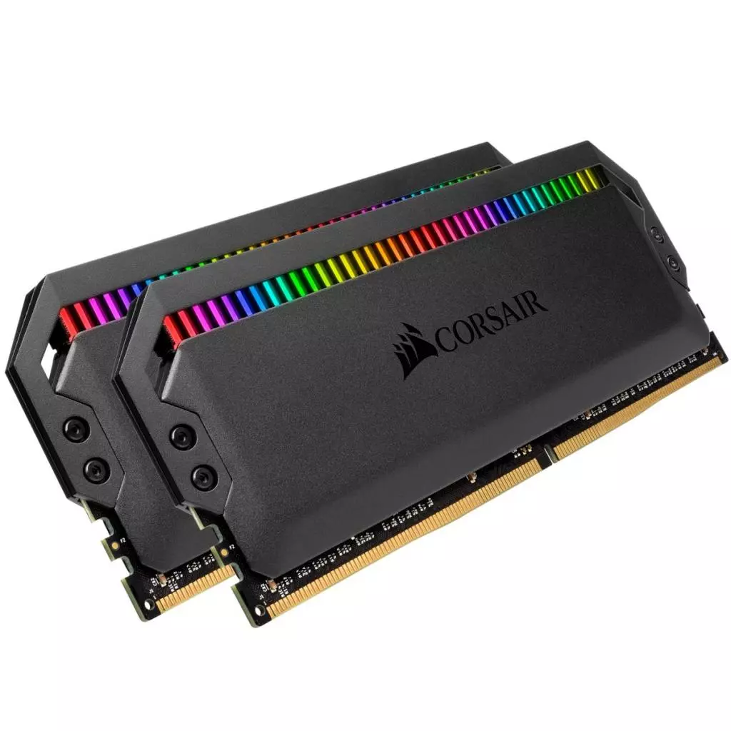 Модуль памяти для компьютера DDR4 16GB (2x8GB) 3600 MHz Dominator Platinum RGB Black Corsair (CMT16GX4M2C3600C18) - 3