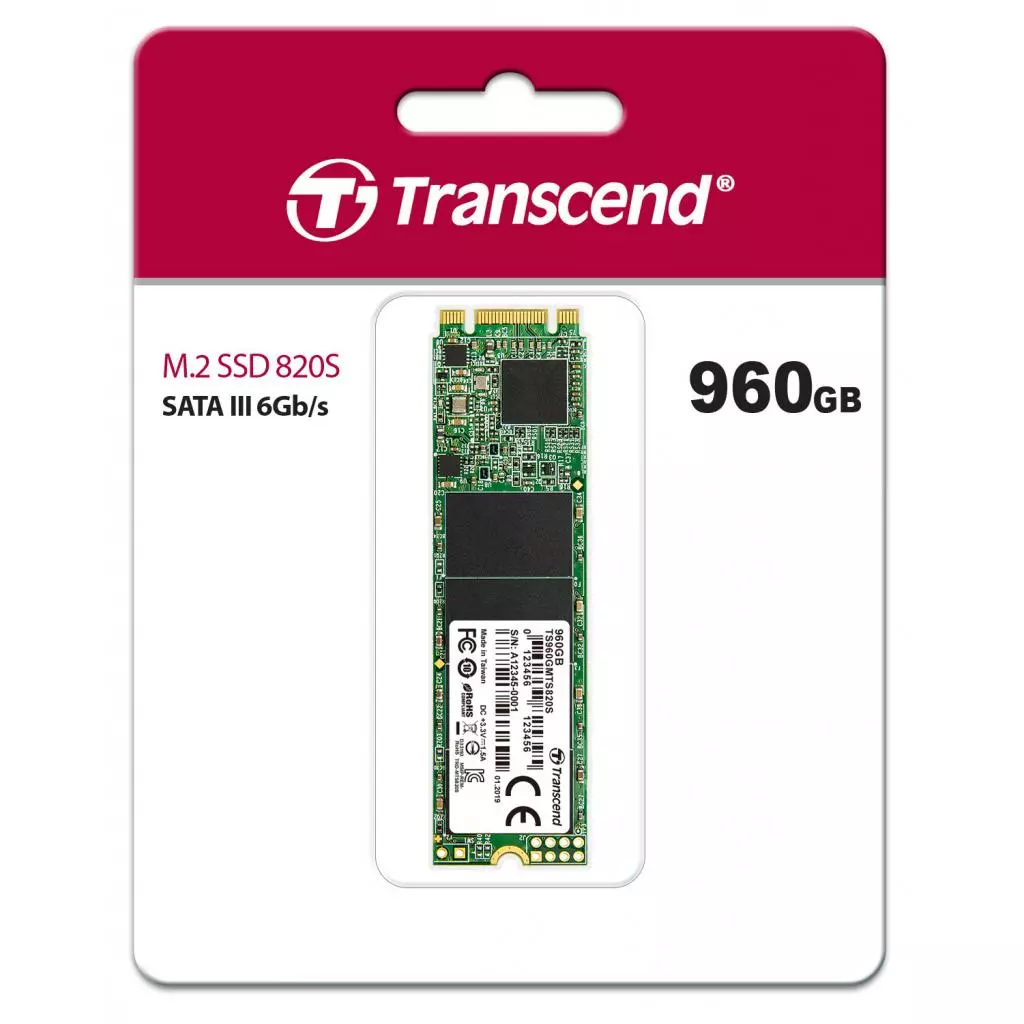 Накопитель SSD M.2 2280 960GB Transcend (TS960GMTS820S) - 2 Накопитель SSD M.2 2280 960GB Transcend (TS960GMTS820S) - 2