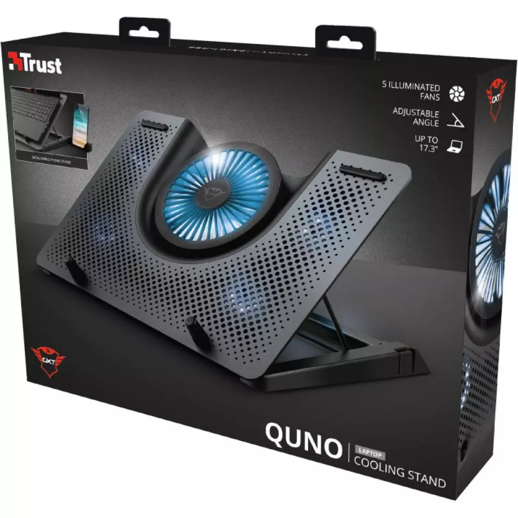 Подставка для ноутбука Trust GXT 1125 Quno (17.3") Blue LED Black (23581_TRUST) - 4 Подставка для ноутбука Trust GXT 1125 Quno (17.3") Blue LED Black (23581_TRUST) - 4