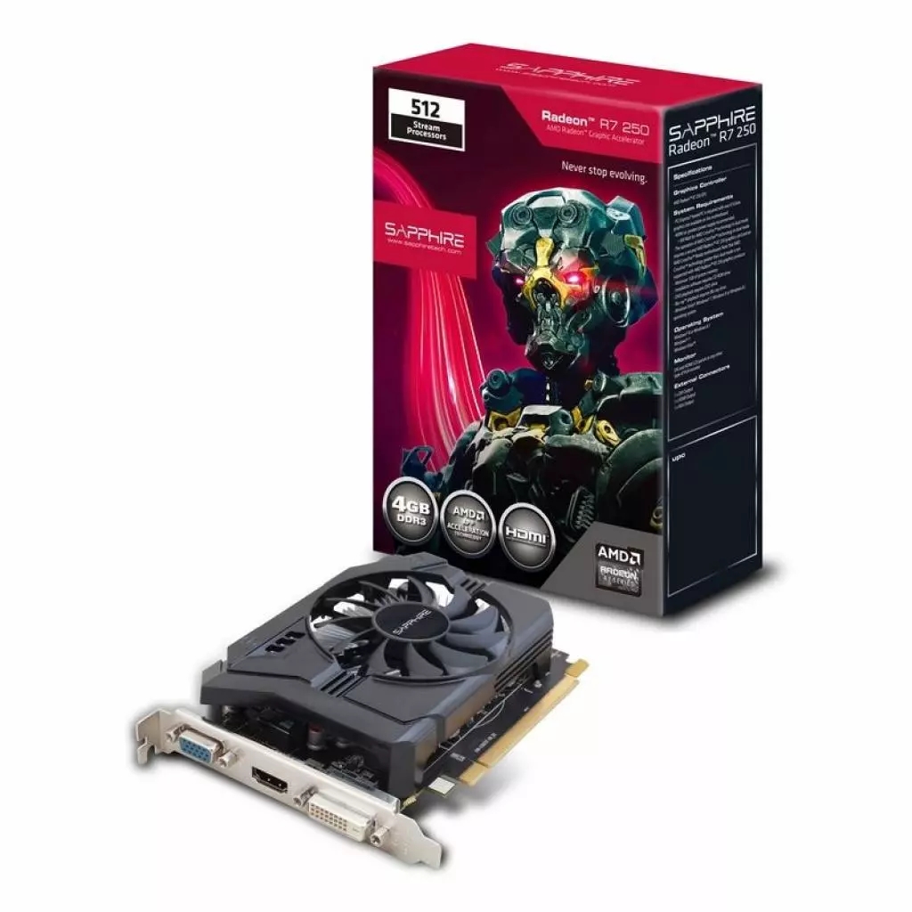 Видеокарта Sapphire Radeon R7 250 4096Mb 512SP (11215-23-20G) - 4 Видеокарта Sapphire Radeon R7 250 4096Mb 512SP (11215-23-20G) - 4