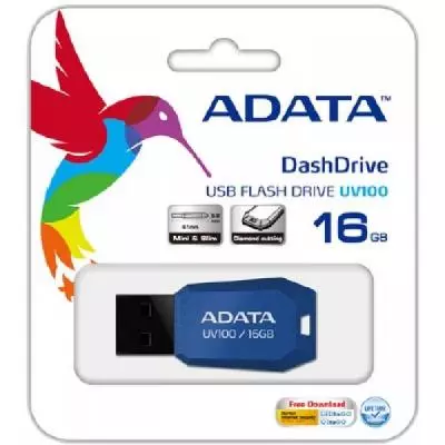 USB флеш накопитель ADATA 16Gb UV100 Blue USB 2.0 (AUV100-16G-RBL) - 2