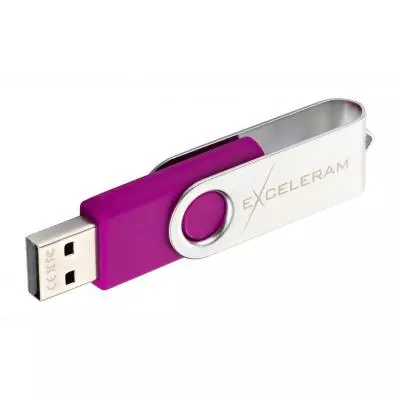 USB флеш накопитель eXceleram 32GB P1 Series Silver/Purple USB 2.0 (EXP1U2SIPU32) - 4 USB флеш накопитель eXceleram 32GB P1 Series Silver/Purple USB 2.0 (EXP1U2SIPU32) - 4
