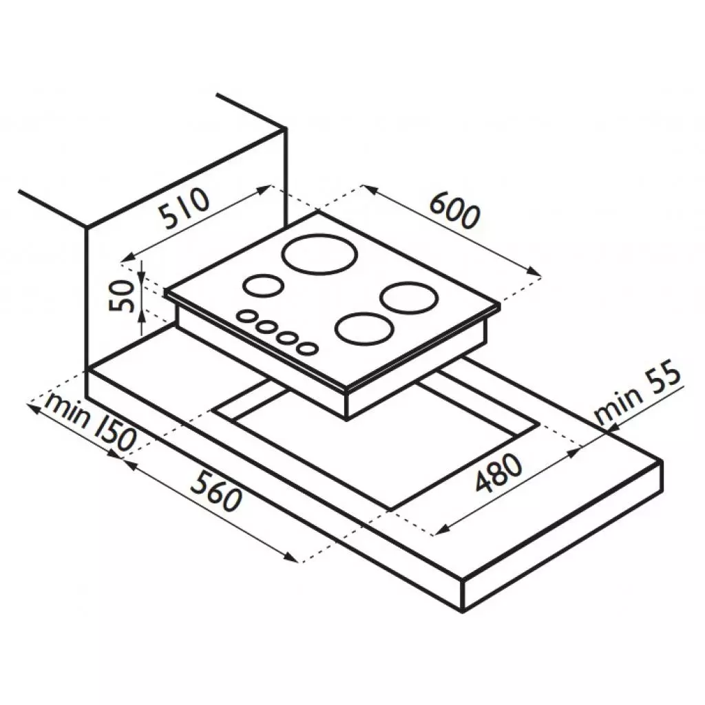 Варочная поверхность Ardesia F 6V4 GX (F6V4GX) - 1 Варочная поверхность Ardesia F 6V4 GX (F6V4GX) - 1