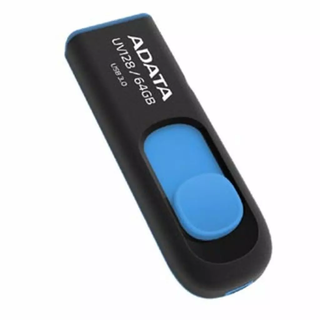 USB флеш накопитель ADATA 64Gb UV128 black-blue USB 3.0 (AUV128-64G-RBE)