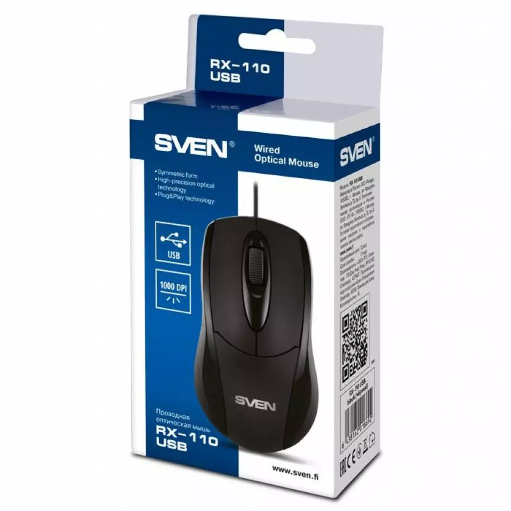 Мышка Sven RX-110 USB+PS/2 black - 3 Мышка Sven RX-110 USB+PS/2 black - 3