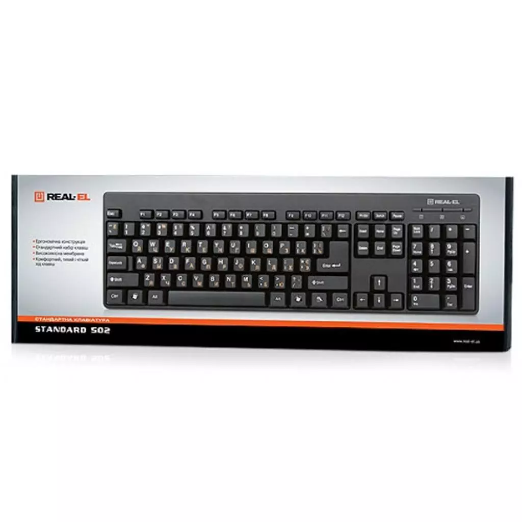 Клавиатура REAL-EL 502 Standard, USB, black - 4