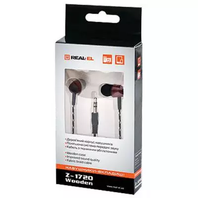 Наушники REAL-EL Z-1720 Wooden - 3