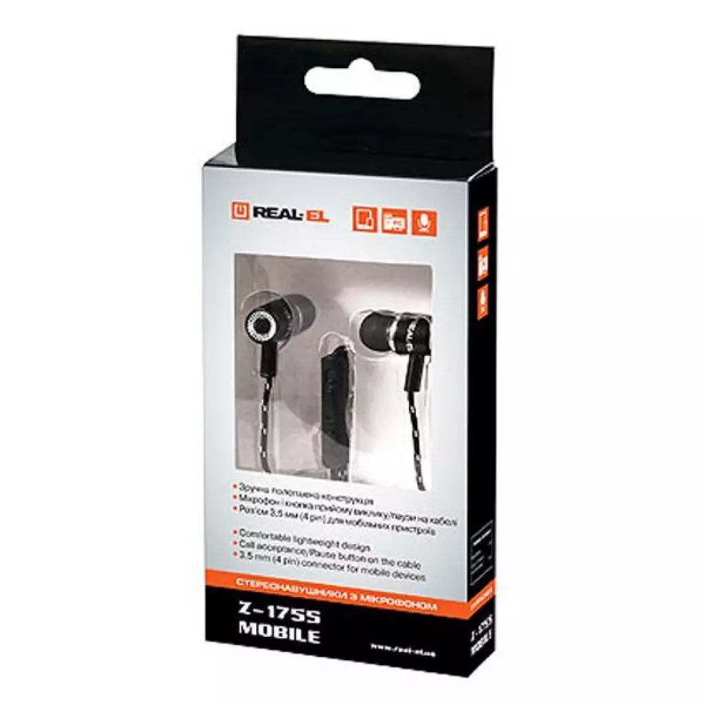 Наушники REAL-EL Z-1755 black-white - 1 Наушники REAL-EL Z-1755 black-white - 1
