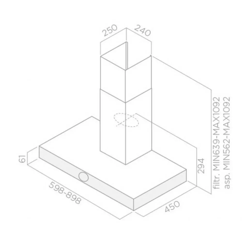 Вытяжка кухонная Elica LOL IX/A/60 - 1
