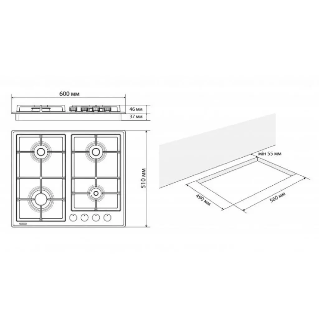 Варочная поверхность Eleyus SILVA 60 BG+RB C (SILVA60BG+RBC) - 7 Варочная поверхность Eleyus SILVA 60 BG+RB C (SILVA60BG+RBC) - 7