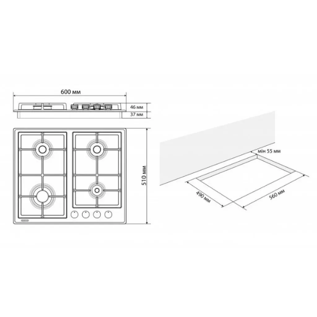 Варочная поверхность Eleyus NIKA 60 IS CW (NIKA60ISCW) - 7 Варочная поверхность Eleyus NIKA 60 IS CW (NIKA60ISCW) - 7
