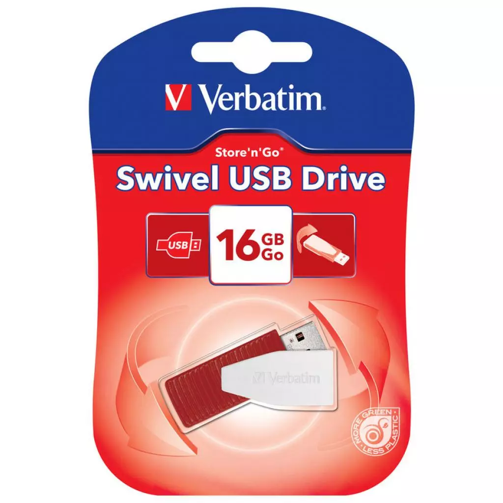 USB флеш накопитель Verbatim 16GB Swivel Red USB 2.0 (49814) - 6 USB флеш накопитель Verbatim 16GB Swivel Red USB 2.0 (49814) - 6