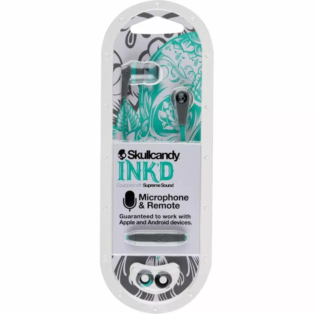 Наушники Skullcandy Ink'd 2.0 Gray/Mint/Gray (S2IKJY-528) - 4 Наушники Skullcandy Ink'd 2.0 Gray/Mint/Gray (S2IKJY-528) - 4