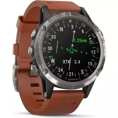 Смарт-часы Garmin D2 Delta Aviator Watch with Brown Leather & Black Silicone B (010-01988-31/30) - 2