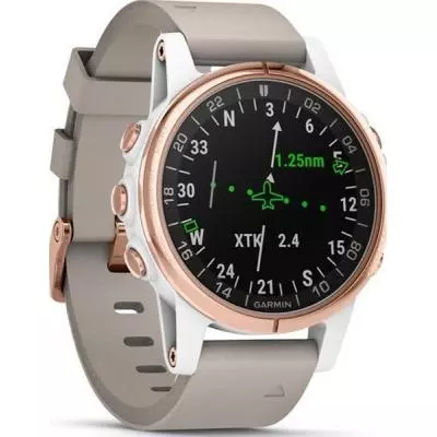 Смарт-часы Garmin D2 Delta S Aviator Watch White/Rose Gold with Beige Leather (010-01987-30) - 2 Смарт-часы Garmin D2 Delta S Aviator Watch White/Rose Gold with Beige Leather (010-01987-30) - 2