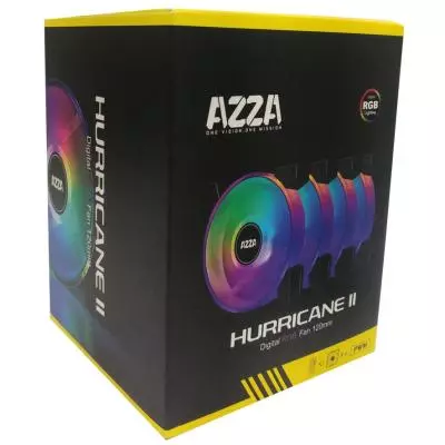 Кулер для корпуса Azza 4 X HURRICANE II (FAAZ-12DRGBB2-241/FNAZ-12DRGB2-241) - 4 Кулер для корпуса Azza 4 X HURRICANE II (FAAZ-12DRGBB2-241/FNAZ-12DRGB2-241) - 4
