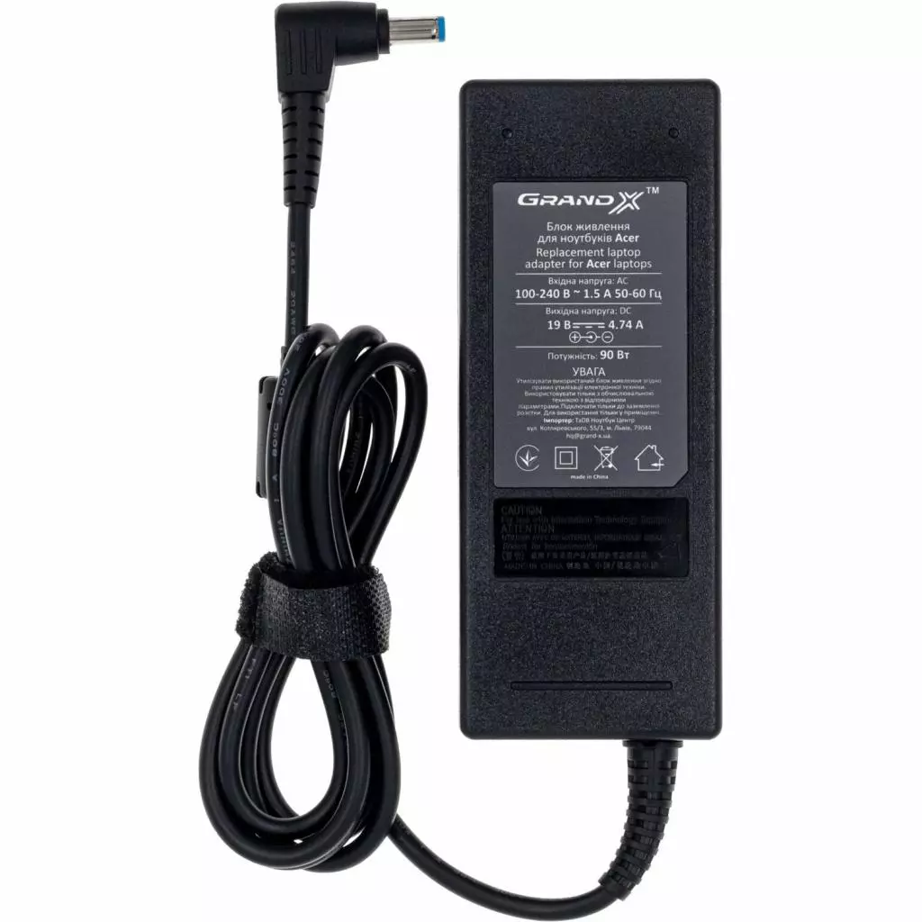 Блок питания к ноутбуку Grand-X Acer (19V 4.74A 90W) 5.5x1.7mm (AC90W17C)