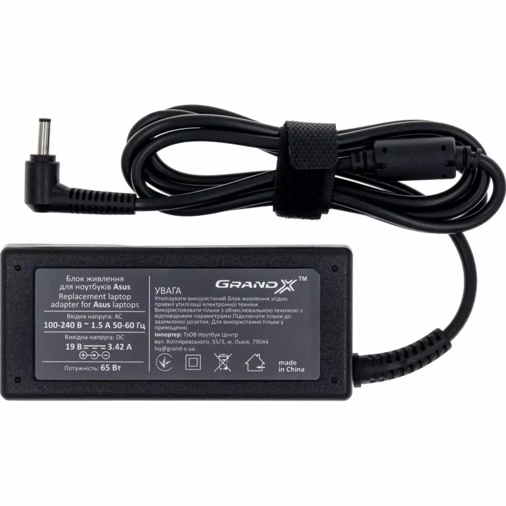 Блок питания к ноутбуку Grand-X Asus (19V 3.42A 65W) 3.0x1.1mm (AS65W135C)