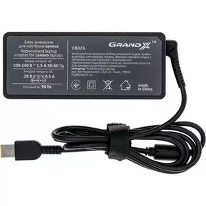 Блок питания к ноутбуку Grand-X Lenovo (20V 4,5A 90W) square (ACLEO90WSQ)