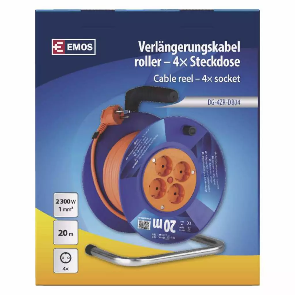 Сетевой удлинитель EMOS катушка 4 роз., 20 м (P09220) - 4 Сетевой удлинитель EMOS катушка 4 роз., 20 м (P09220) - 4