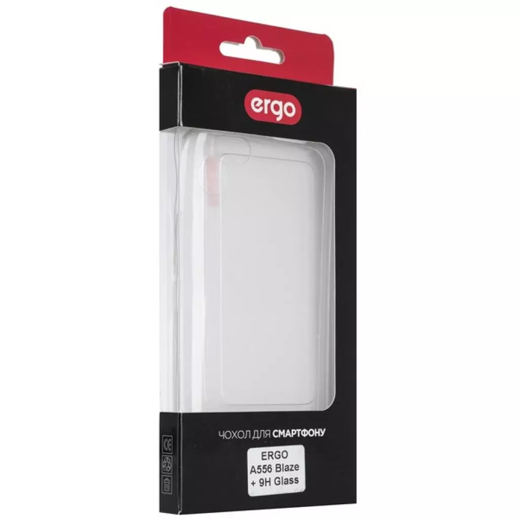 Чехол для моб. телефона Ergo A556 Blaze - TPU Clean + 9H Glass (Trans) (6398586)