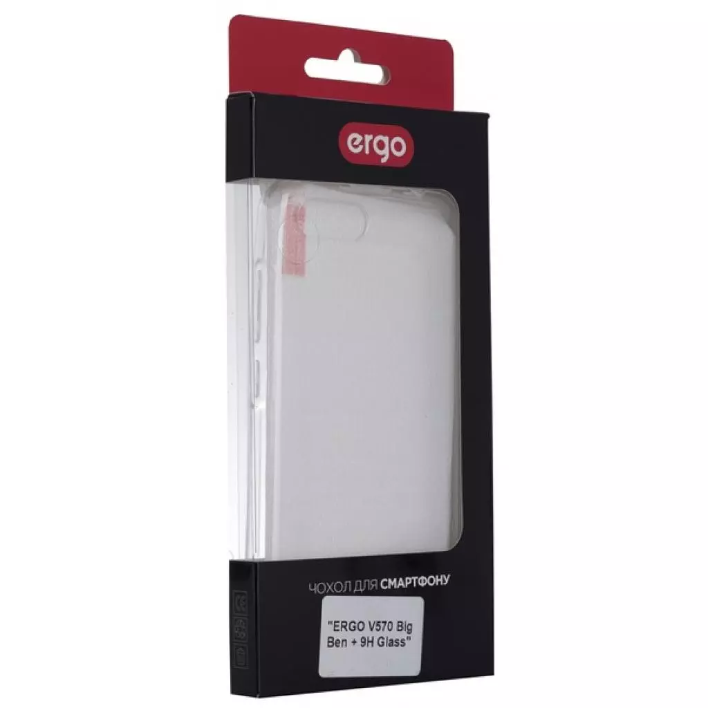 Чехол для моб. телефона Ergo V570 Big Ben - TPU Clean + 9H Glass (Trans) (6443713)